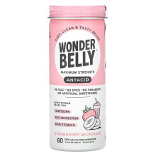 Wonderbelly, Antacid, Strawberry Milkshake, 60 Chewing Tablets