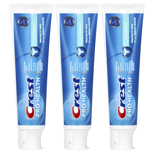 Crest Crest, Pro-Health, Fluoride Toothpaste, Clean Mint, 3 Pack, 4.3 oz (121 g) Each