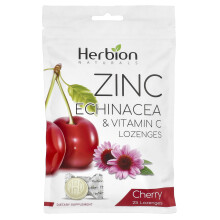Herbion Naturals, Sinkki Echinacea & Vitamiini C Lozenges, Cherry, 25 Lozenges