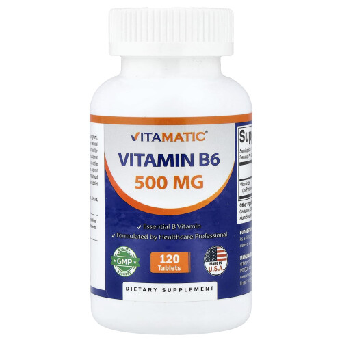 Vitamatic, Witamina B6, 500 mg, 120 Tabletek