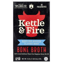 Kettle & Fire, Knochenbrühe, Klassischer Rindfleisch, Reduzierter Natrium, 16,9 oz (479 g)