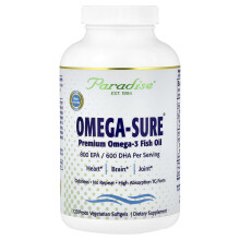 Paradise Herbs, Omega-Sure, Premium Omega-3-Fischöl, 1.000 mg, 120 pflanzliche Weichgelatine-Kapseln