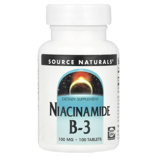 Source Naturals, Niacinamidă B-3, 100 mg, 100 Tablete