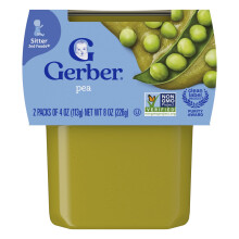 Gerber, Natuurlijk voor Baby, 2e Voedingsmiddelen, Erwten, 2 Pak, 4 oz (113 g) Elke