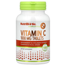 NutriBiotic, Vitamiini C, 1 000 mg, 100 Vegan Tablettia