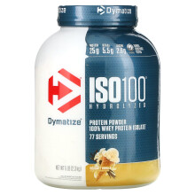 Dymatize, ISO100 Hydrolyseerd, 100% Wij Protein Isolaat, Gourmet Vanille, 5 pond (2,3 kg)