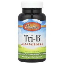 Carlson, Tri-B z B-6, B-12 i Kwasem Folianowym, 360 tabletek