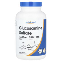 Nutricost, Glukozamina siarczanowa, 1 500 mg, 240 Kapsułek (750 mg na kapsułkę)