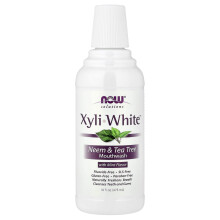 NOW Foods, Solutions, Xyli-White Mouthwash, Fluoride-Free, Neem & Tea Tree with Mint, 16 fl oz (473 ml)