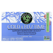 Triple Leaf Tea, Koude & griep tijd herbal thee, Geen cafeïne, 20 theezakjes, 1,06 oz (30 g)