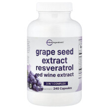 Micro Ingredients, Traubenkern-Extrakt Resveratrol Rotwein-Extrakt, 240 Kapseln