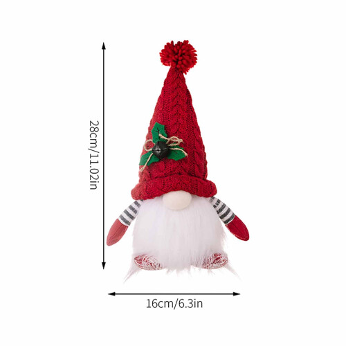 Lysende julenisse, rød polyester, 12,3 cm 2
