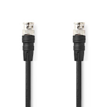 BNC-Videokabel | BNC-Stecker | BNC-Stecker | Vernickelt | 75 Ohm | 5,00 m | Rund | PVC | Schwarz | Etikett