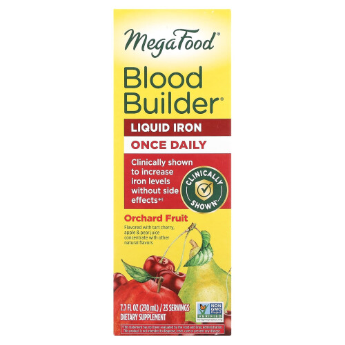 MegaFood, Αιμοδοτούσα Λύση Σιδήρου, Μία Φορά, Φρούτα Στέφανου, 7,7 fl oz (230 ml)