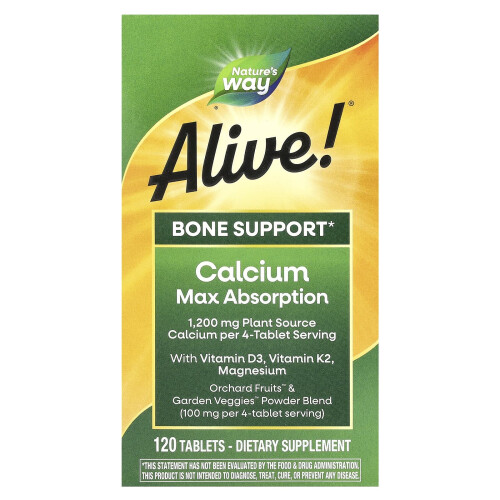 Φύση Nature's Way, Alive! Calcium Max Absorption, 120 Tablets