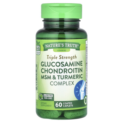 Complexo de Glucosamina, Quitosana e MSM Triple Strength Nature's Truth, 60 Caplets Coletados