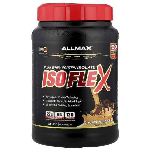 ALLMAX, Isoflex, 100% Pure Whey Protein Isolate, Chocolate Peanut Butter, 2 lbs (907 g)