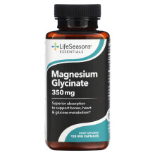 LifeSeasons, Magnesio Glicinato, 350 mg, 120 Capsule Veg (87,5 mg per Capsula)