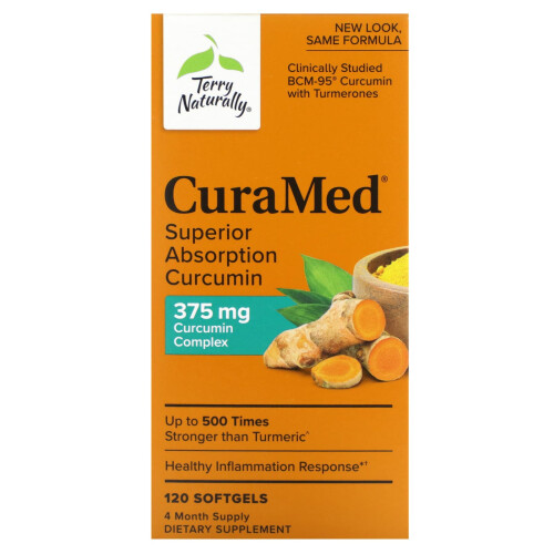 Terry Naturally, CuraMed, Ανώτατη Απελευθέρωση Κούρκουμης, 375 mg, 120 Γεμιστά