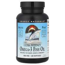 Source Naturals, Arctic Pure, Ultra Potency Omega-3 Fish Oil, 850 mg, 60 Softgels