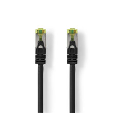 CAT7 network cable | S/FTP | RJ45 male | RJ45 male | 1.00 m | Snagless | Round | LSZH | Black | Label