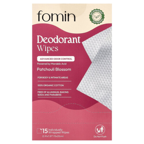 fomin, Deo-Tücher, Patchouli-Blossom, 15 Einzelverpackte Tücher