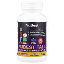 NuBest, Tall, Dzieci w wieku 2-9 lat, Smak Jabłkowy, 60 Tabletek do żucia
