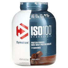 Dymatize, ISO100 Hydrolyzed, 100% Wij Protein Isolaat, Gourmet Chocolade, 5 lbs (2.3 kg)
