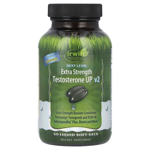 Ιρβίν Νάτουραλς, Next Level, Testosterone UP v2, Υψηλή Ενεργότητα, 60 Λιπαρόφιλτρα Μοχλάκια