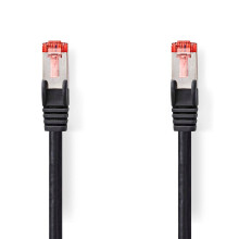 CAT6-Netzwerkkabel | RJ45-Stecker | RJ45-Stecker | S/FTP | 10,0 m | Rund | LSZH | Schwarz | Etikett
