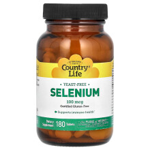 Country Life, Selenio, 100 mcg, 180 Compressi