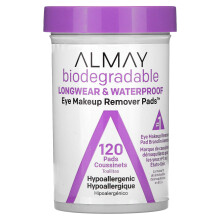 Almay, Oogmascara verwijderpads, Longwear & Waterproof, 120 Pads