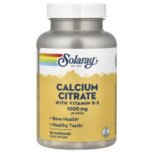 Solaray, Calcium Citrat mit Vitamin D-3, 90 Kapseln