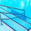 Protector de suelo para piscina elevada, color azul. 3