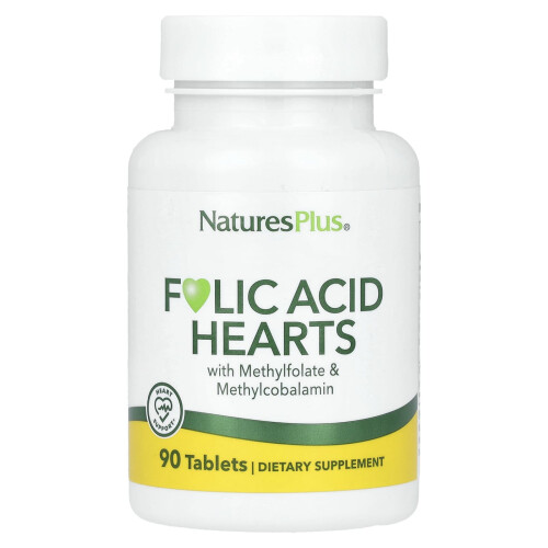NaturesPlus, Folsäure-Herzen, 90 Tabletten