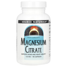 Source Naturals, Magnézium-citrát, 133 mg, 90 Kapszula