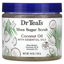 Dr. Teal's, Escova de Açúcar de Shea, Óleo de Coco com Óleos Essenciais, 19 oz (538 g)