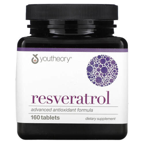 Youtheory, Resweratrol, 160 Tabletek