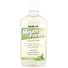NutriBiotic, Mouth Fresh, Mouthwash & Gargle, Refreshing Peppermint, 16 fl oz (473 ml)