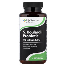 LifeSeasons, S. Boulardii Prodiotisk, 10 Miljard, 60 Veg Kapselform (5 Miljard CFU per Kapselform)