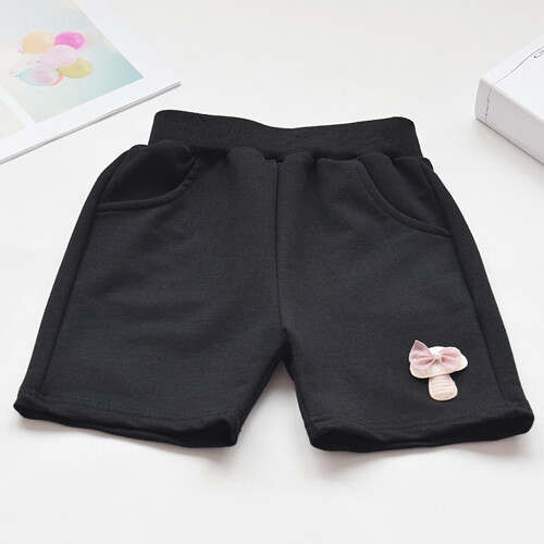 Mädchen-Sommershorts mit elastischem Bund, schwarz, Größe 2T 1