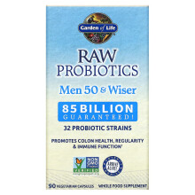 Garden of Life, RAW Probiotics, Férfiak 50 & Tudatosabbak, 85 milliárd, 90 Vegetáriánus Kapszula (28,33 milliárd élő kultúra kapszulánként)