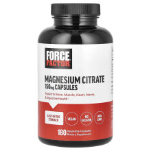 Force Factor, Citrato di Magnesio, 150 mg, 180 Capsule di Piante Vegetali