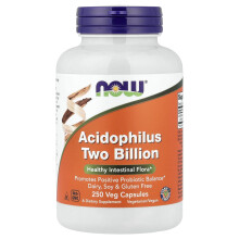 NOW Foods, Acidophilus Two Billion, 250 Veg Kapslí (20 mg na Kapsli)