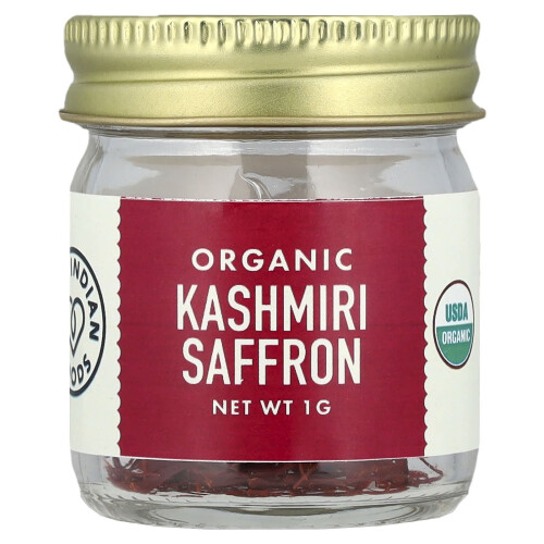 Pure Indian Foods, Οργανική Κασμίρης Σάφρων, 1 g