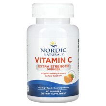 {Aisle K} Nordic Naturals | Vitamin C Extra Strength Gummies- Tangerine | 1 x 60 gummies