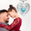Collar con corazón y alas de ángel para padre e hija 6