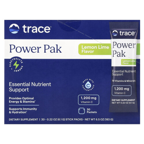 Paquetes de Poder de Trace, Lemon Lime, 30 Paquetes, 0.22 oz (6.1 g) Cada uno
