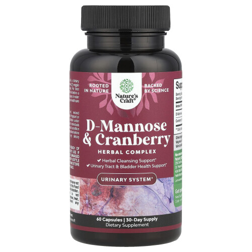 Nature's Craft, D-Mannose e Cranberry, 60 Cápsulas