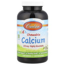 Carlson, Dziecięcy, Tabletki do Zabijania, Naturalny Wanilia, 250 mg, 120 tabletek